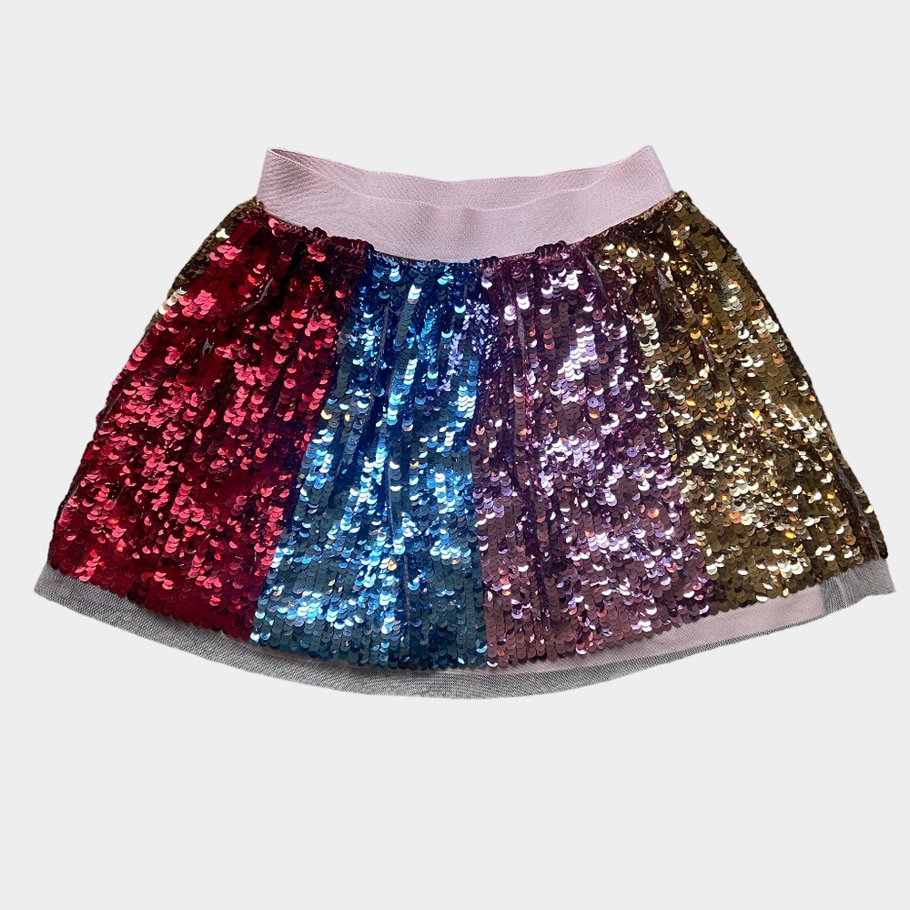 Mini Boden Girls' Rainbow Sequin Skirt